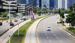 Suasana Lengang Jalan Protokol Jakarta saat Libur Nyepi