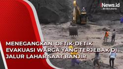 Detik-Detik Evakuasi Warga yang Terjebak di Jalur Lahar saat Banjir