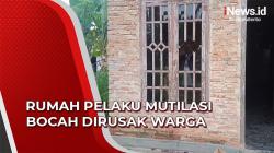 Rumah Pelaku Mutilasi Bocah di Lampung Dirusak Warga