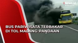 Bus Pariwisata Terbakar di Tol Malang-Pandaan, 48 Penumpang Selamat<