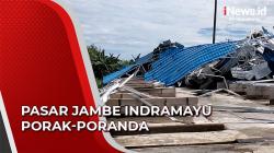 Hendak Diresmikan, Pasar Jambe Indramayu Porak-poranda Diterjang Puting Beliung<