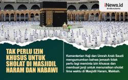 Infografis Tak Perlu Lagi Izin Khusus untuk Sholat di Masjidil Haram dan Nabawi