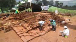 Konstruksi Candi Peninggalan Mpu Sindok di Situs Srigading Malang Mulai Terlihat