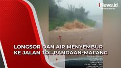 Longsor dan Air Menyembur di Jalan Tol Pandaan-Malang, Arus Lalin Dialihkan