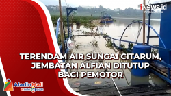 Terendam Air Sungai Citarum, Jembatan Alfian Ditutup Bagi Pemotor<