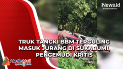 Truk Tangki BBM Terguling Masuk Jurang di Sukabumi, Pengemudi Kritis