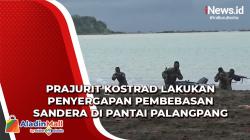Prajurit Kostrad Lakukan Penyergapan Pembebasan Sandera di Pantai Palangpang Sukabumi