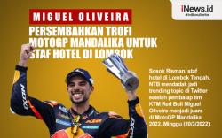 Infografis Miguel Oliveira Persembahkan Trofi MotoGP Mandalika ke Staf Hotel