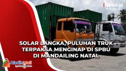 Solar Langka, Puluhan Truk Terpaksa Menginap di SPBU di Mandailing Natal<