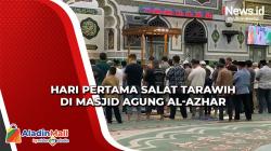 Begini Suasana Hari Pertama Salat Tarawih di Masjid Agung Al-Azhar