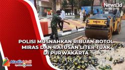Jelang Puasa, Polisi Musnahkan Ribuan Botol Miras dan Ratusan Liter Tuak di Purwakarta<