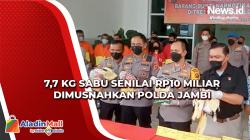 7,7 Kg Sabu Senilai Rp10 Miliar Dimusnahkan Polda Jambi