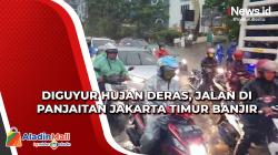 Diguyur Hujan Deras, Jalan DI Panjaitan Jakarta Timur Banjir