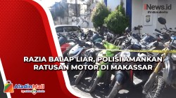 Razia Balap Liar, Polisi Amankan Ratusan Motor di Makassar