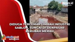 Diduga Tercemar Limbah Industri Sablon, Sungai di Denpasar Berubah Merah