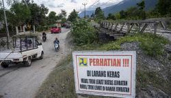Jembatan Penghubung Kota Palu-Kabupaten Sigi Rusak Sejak September Tahun Lalu<