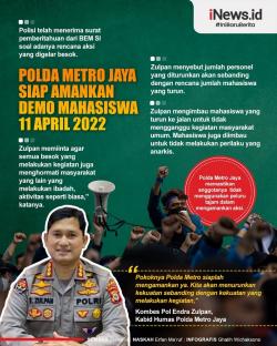 Infografis Polda Metro Jaya Siap Amankan Demo Mahasiswa 11 April 2022