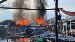  Kebakaran di Kawasan Dermaga Selapan OKI, Puluhan KK Kehilangan Tempat Tinggal
