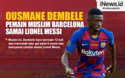 Infografis Ousmane Dembele Pemain Muslim Barcelona yang Samai Rekor Lionel Messi