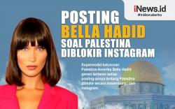 Infografis Posting Bella Hadid Soal Palestina Diblokir Instagram