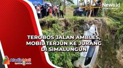 Terobos Jalan Ambles, Mobil Terjun ke Jurang di Simalungun