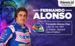 Infografis Profil Biodata Fernando Alonso, Juara Dunia F1 yang Ogah Pensiun di Usia 40 Tahun