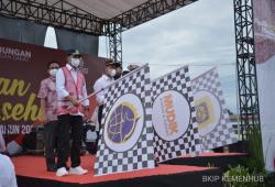 Menhub Berangkatkan 3.180 peserta Mudik Gratis Bus dan Sepeda Motor  di Terminal Jatijajar Depok 