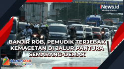 Banjir Rob, Pemudik Terjebak Kemacetan di Jalur Pantura Semarang-Demak