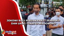 Jokowi Bagi Ribuan Paket Sembako dan Uang Tunai di Malioboro