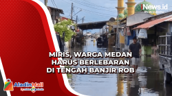 Miris, Warga Medan Harus Berlebaran di Tengah Banjir Rob