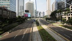 Suasana Sepi Jalanan Protokol Jakarta saat Idul Fitri 1443 H