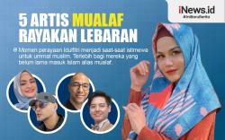 Infografis Deretan Artis Mualaf Merayakan Lebaran