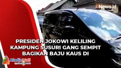 Video Presiden Jokowi Keliling Kampung Susuri Gang Sempit Bagikan Baju Kaus di Tampaksiring