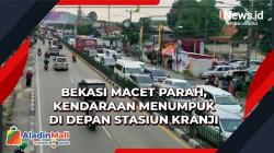 Bekasi Macet Parah, Kendaraan Menumpuk di Depan Stasiun Kranji