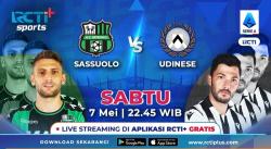 Link Live Streaming Sassuolo Vs Udinese di RCTI+ Malam Ini