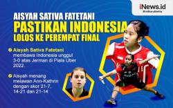 Infografis Aisyah Sativa Fatetani Pastikan Indonesia ke Perempat Final Piala Uber 2022