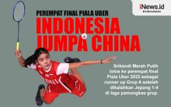 Infografis Indonesia Jumpa China di Perempat Final Piala Uber 2022 