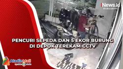 Pencuri Sepeda dan 5 Ekor Burung di Depok Terekam CCTV