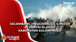 Gelombang Tinggi hingga 4 Meter di Pantai Glagah Kabupaten Kulonprogo