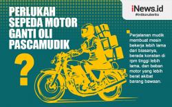 Infografis Setelah Dipakai Mudik, Perlukah Sepeda Motor Ganti Oli? 