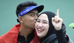 Momen Petembak Indonesia Sepasang Kekasih Raih Medali Emas SEA Games 2021