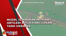 Ngeri, Tembakan Meriam Howitzer Self Propelled Artileri Rusia Hancurkan Tank Ukraina