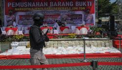 Pemusnahan 1,1 Ton Sabu dari Sindikat Timur Tengah Senilai Rp1,4 Triliun