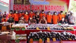 Bareskrim Polri Musnahkan 238 Kilogram Sabu dan 121 Kilogram Ganja