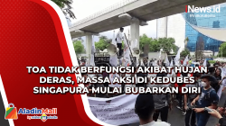 Toa Tidak Berfungsi akibat Hujan Deras, Massa Aksi di Kedubes Singapura Mulai Bubarkan Diri