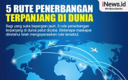 Infografis 5 Rute Penerbangan Terpanjang di Dunia