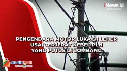 Pengendara Motor Luka di leher usai Terjerat Kebel PLN yang Putus di Jombang