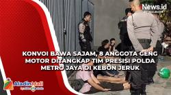 Konvoi Bawa Sajam, 8 Anggota Geng Motor Ditangkap Tim Presisi Polda Metro Jaya di Kebon Jeruk Jakbar