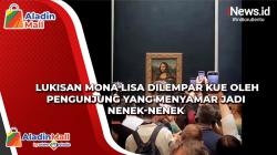 Video Lukisan Mona Lisa Dilempar Kue oleh Pengunjung yang Menyamar jadi Nenek-nenek