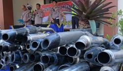 Polisi Gelar Razia Kendaraan, 70 Motor Knalpot Brong di Bantul Dikandangkan